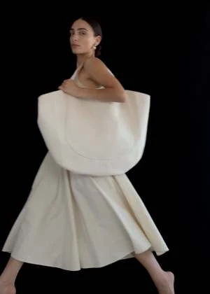 Modern WeavingRelaxed Circle Skirt - Eggshell Parchment Poplin 3 Modern WeavingRelaxed Circle Skirt - Eggshell Parchment Poplin