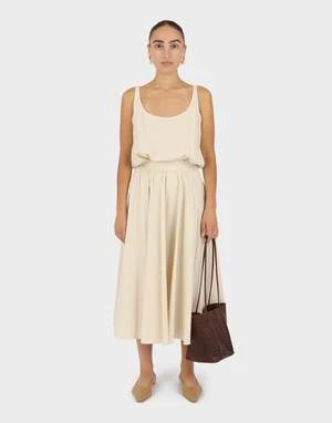 Modern WeavingRelaxed Circle Skirt - Eggshell Parchment Poplin 4 Modern WeavingRelaxed Circle Skirt - Eggshell Parchment Poplin - Image 2