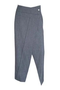 RoheDouble Waistband Overlap Skirt - Grey Melange