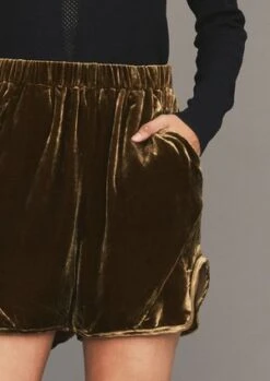 BERENIKSilk Velvet Shorts - Gold -AGOLDE Shop SHORTS SILK VELVET gold 20180924184022 1