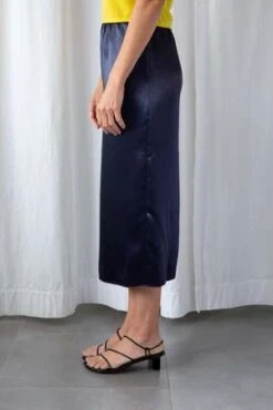 TibiSatin Slip Skirt - Dark Navy -AGOLDE Shop Satin Slip Skirt 20230515234152