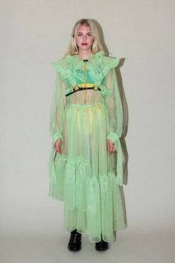 KkCoOrganza Scrunch Harness - Celery -AGOLDE Shop Scrunch Harness in Celery Organza 20210831061717 1