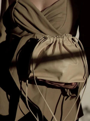 Modern WeavingSquare Gathered Bucket - Camel 4 Modern WeavingSquare Gathered Bucket - Camel - Image 2