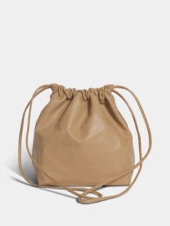 Modern WeavingSquare Gathered Bucket - Camel