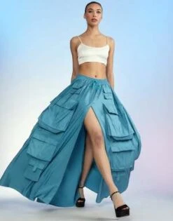 CYNTHIA ROWLEYTaffeta Cargo Skirt - Blue 13 CYNTHIA ROWLEYTaffeta Cargo Skirt - Blue -AGOLDE Shop Taffeta Cargo Skirt 20230729225545 1