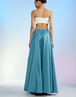 CYNTHIA ROWLEYTaffeta Cargo Skirt - Blue 8 CYNTHIA ROWLEYTaffeta Cargo Skirt - Blue - Image 6