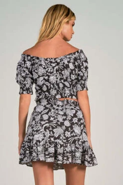 ElanVenice Ruffle Skirt - Black Venice Print -AGOLDE Shop Venice Ruffle Skirt 20230515152702 1