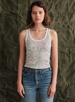 SundryVida Floral Tank - Oat Milk Multi