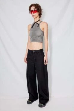 Woodrose DeliAsymmetrical Ruched Crop Top - Grey -AGOLDE Shop Woodrose Deli Asymmetrical Ruched Crop Top Grey 20230928200309