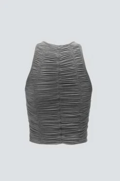 Woodrose DeliAsymmetrical Ruched Crop Top - Grey -AGOLDE Shop Woodrose Deli Asymmetrical Ruched Crop Top Grey 20230928200315