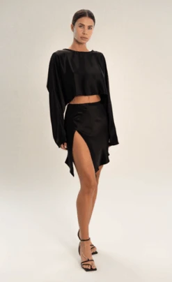Nonchalant LabelCameron Slit Skirt - Black -AGOLDE Shop nonchalantlabel Cameron Slit Skirt Black 20230626235550